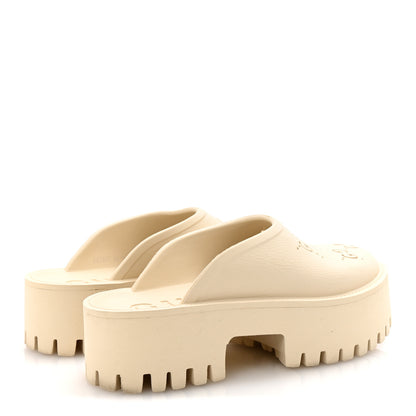 Gucci Rubber Monogram GG Go Through Platform Slide Clogs 38 Mystic White 5 of 9