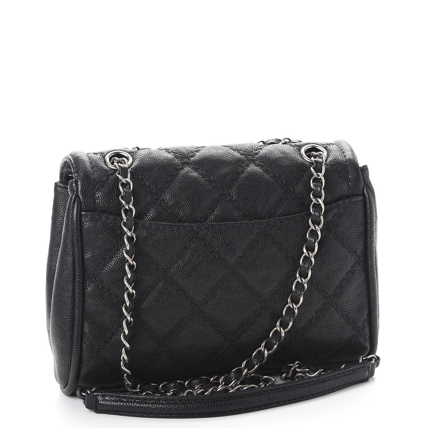Caviar Stitched Small Flap Black
