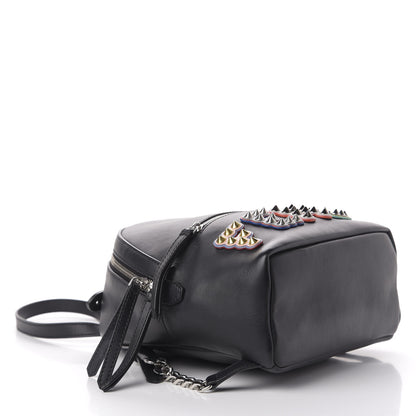 Fendi Vitello Century Fun Fair Metal Studded Mini Backpack Black Multicolor 3 of 10