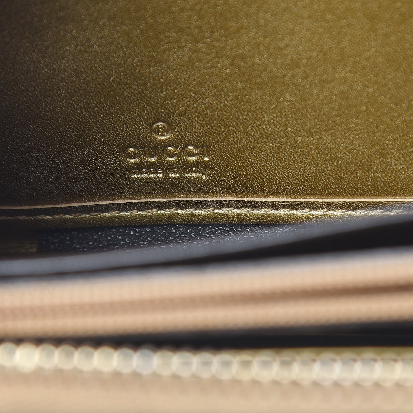 Shine Microguccissima Heart Zip Around Wallet Gold