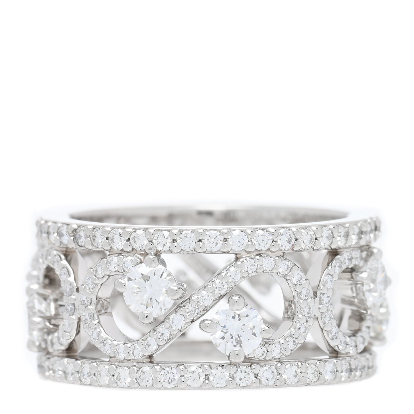 Platinum Diamond Enchant Scroll Ring 48 4.5