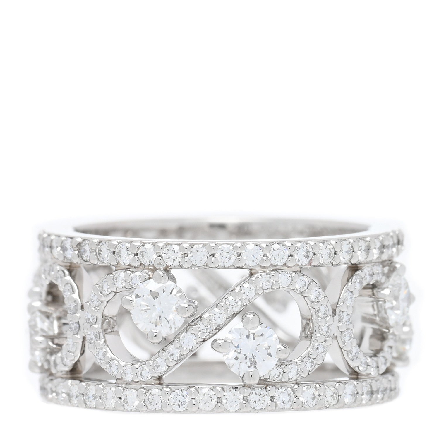 Tiffany Platinum Diamond Enchant Scroll Ring 48 4.5 1 of 5
