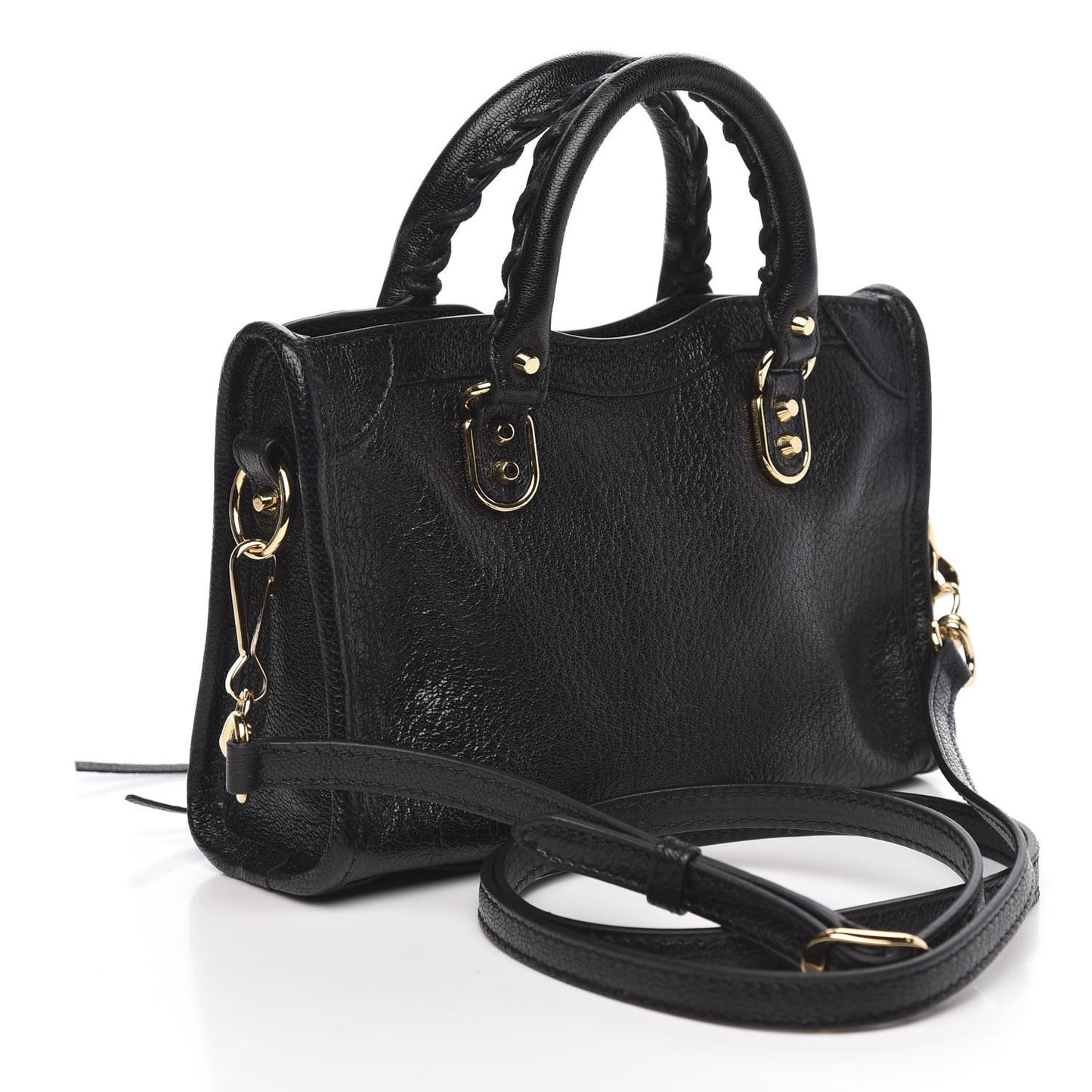 Chevre Gold Metallic Edge Hardware Nano City Black