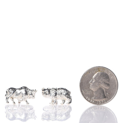 Tiffany Sterling Silver Bull and Bear Cuff Links 2 of 5