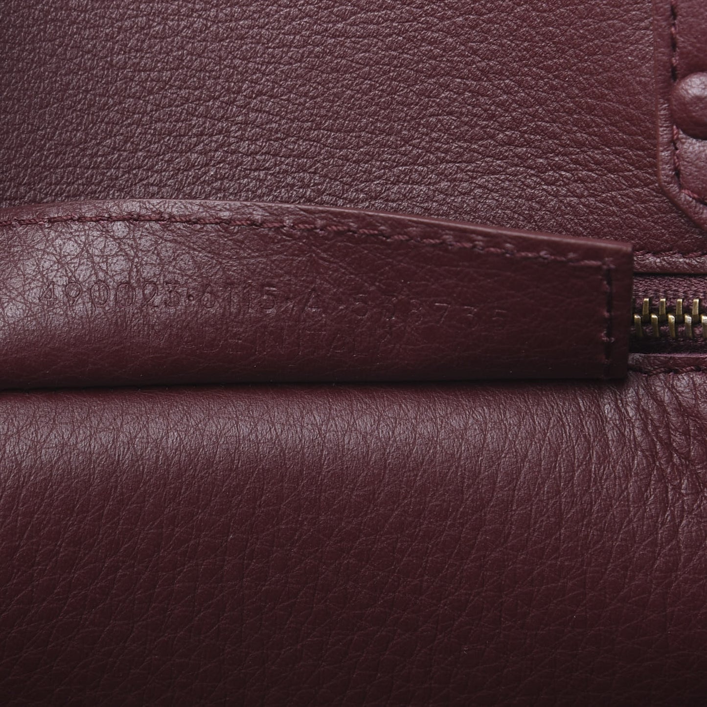 Calfskin Blackout Hardware Perforated Papier B4 Tote Burgundy
