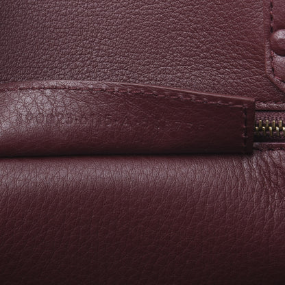 Balenciaga Calfskin Blackout Hardware Perforated Papier B4 Tote Burgundy 7 of 9