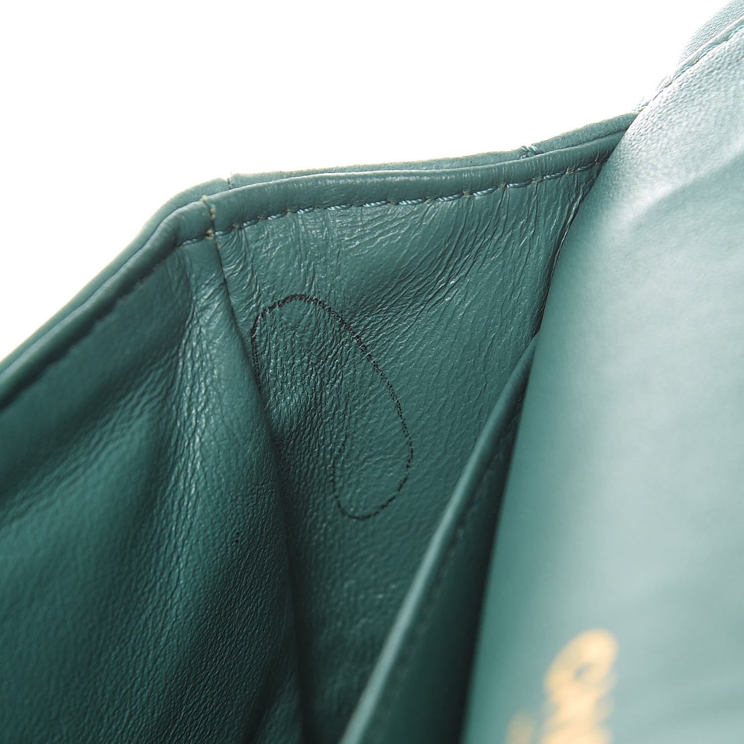 Chanel Lambskin Quilted Medium Double Flap Green 9 of 14