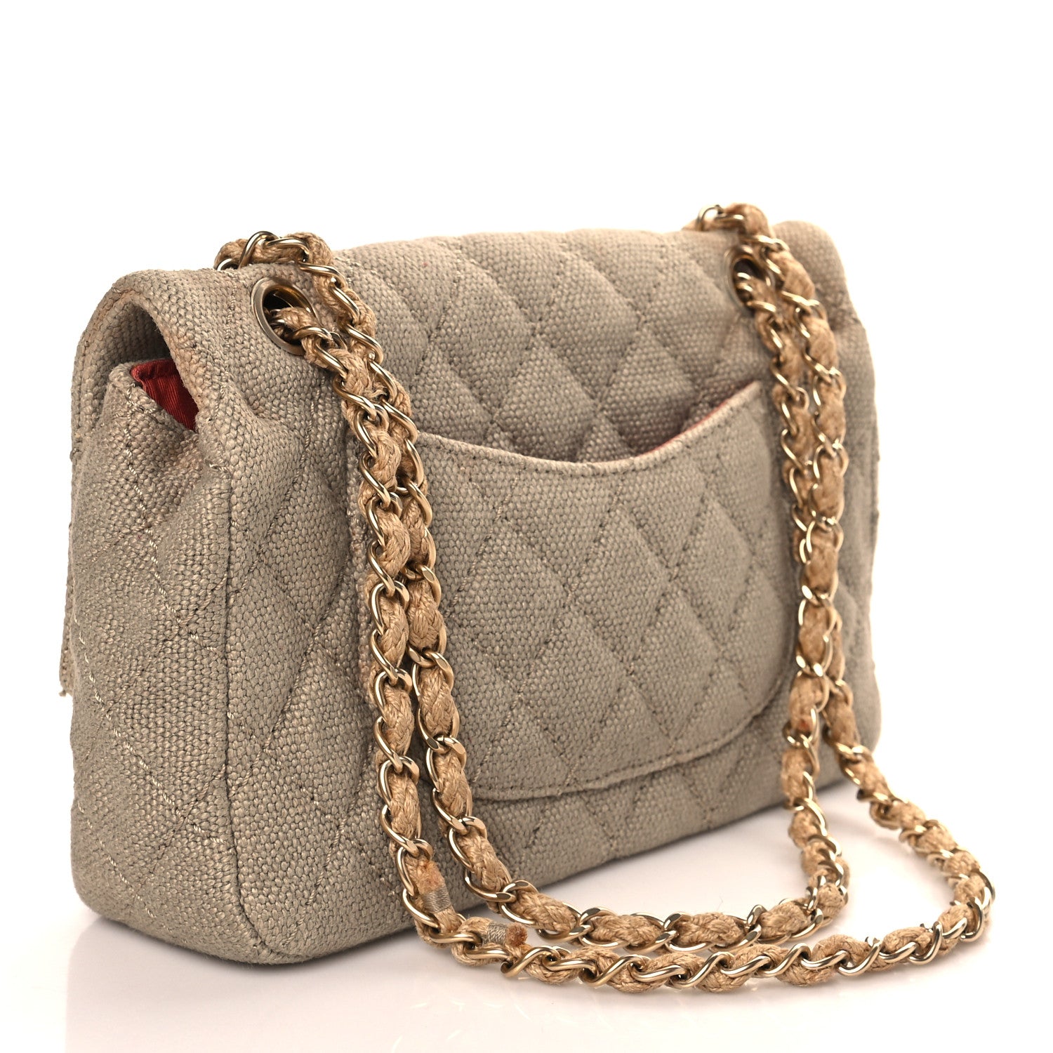 Chanel Canvas Quilted Mini Rectangular Flap Beige 2 of 8