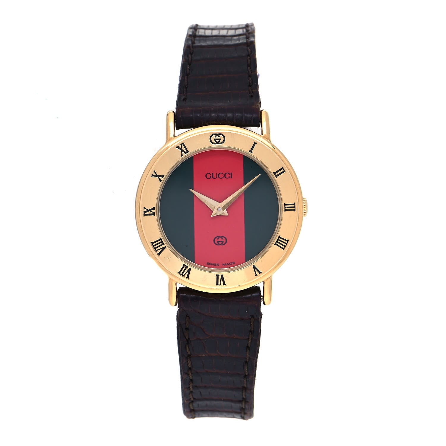 Gucci Stainless Steel Lizard 26mm 3000L Web Quartz Watch 1 of 4