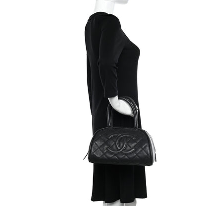 Chanel Calfskin Quilted Small Bowler Black 2 of 10