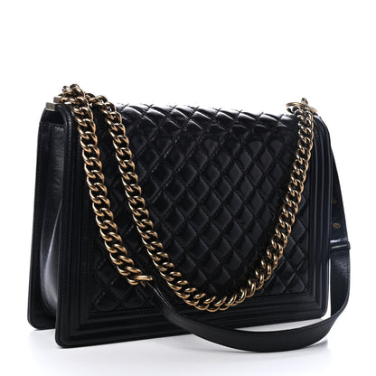 Chanel Glazed Calfskin Quilted Large Boy Flap Black 2 of 4