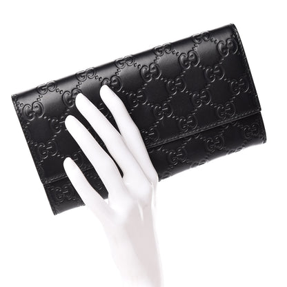 Gucci Guccissima Continental Flap Wallet Black 2 of 9