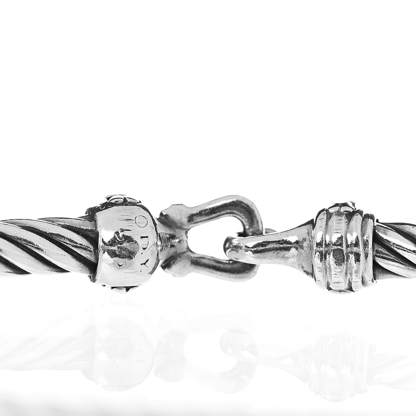 Sterling Silver Diamond 3mm Cable Buckle Bracelet