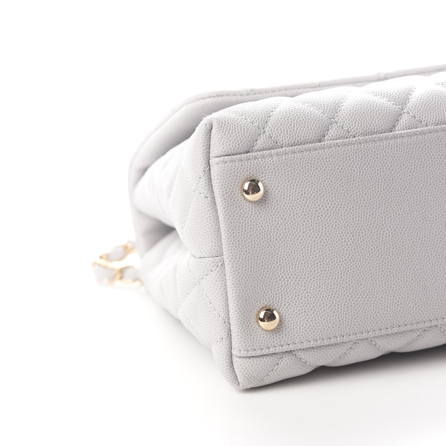 Chanel Caviar Quilted Small Coco Handle Flap Light Grey 8 of 9