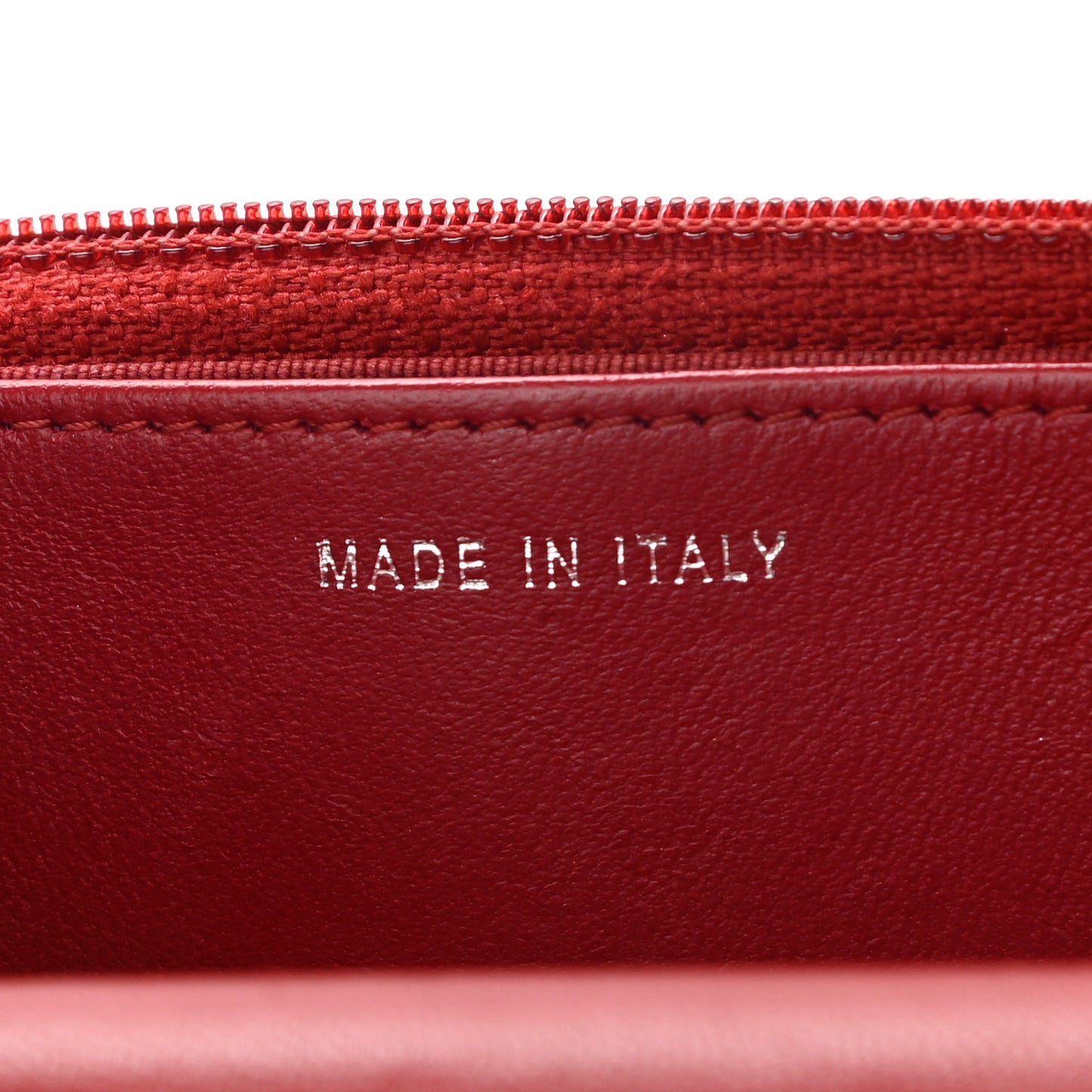 Lambskin Quilted Wallet On Chain WOC Red