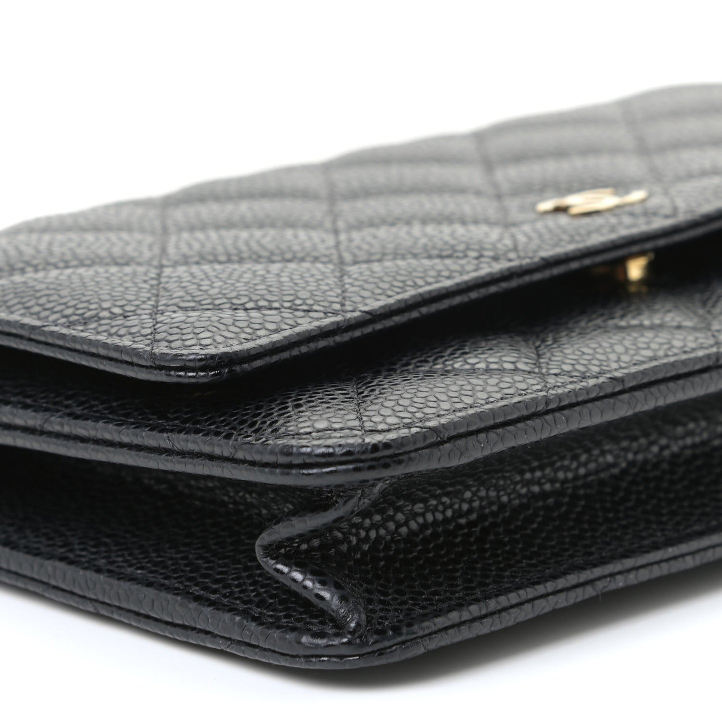Caviar Quilted Wallet On Chain WOC Black