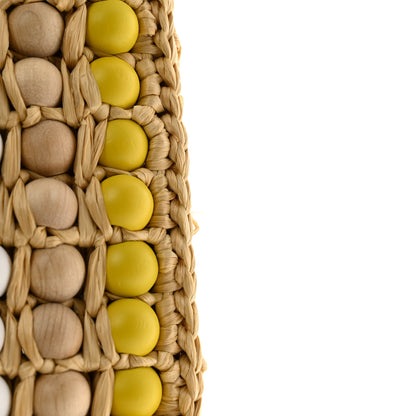 Prada Raffia Wood Bead Embroidered Logo Tote Bag Naturale 10 of 11