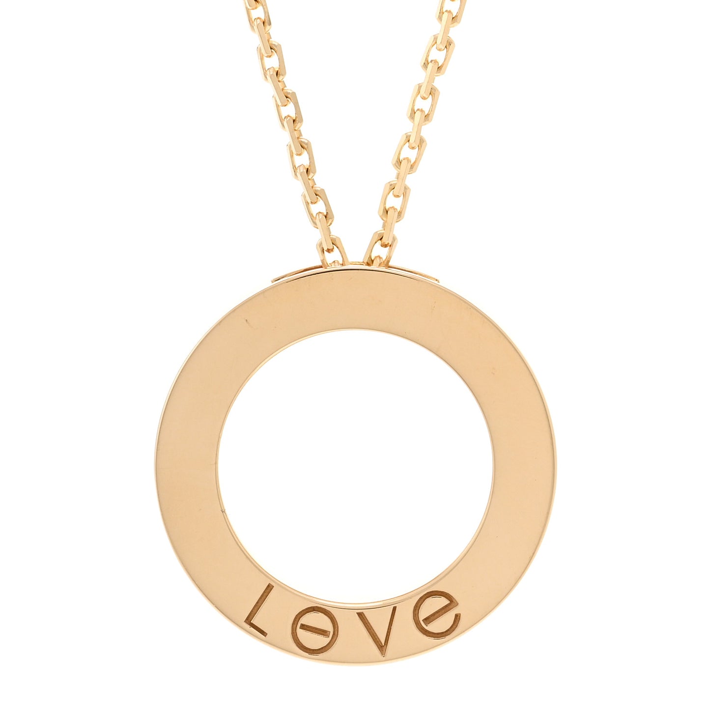 18K Yellow Gold Diamond LOVE Paved Necklace