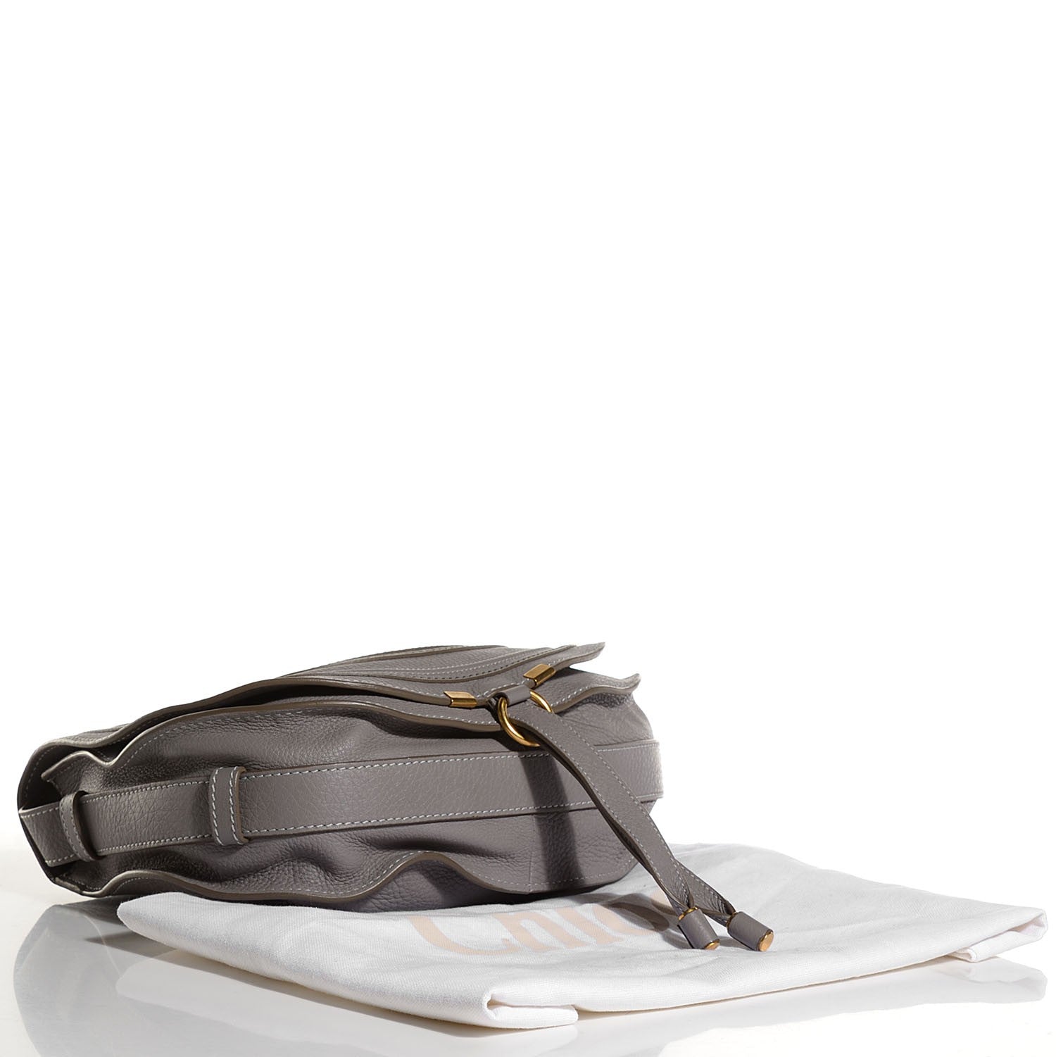 Chloe Calfskin Medium Marcie Round Crossbody Bag Cashmere Grey 4 of 9
