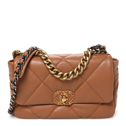Chanel Lambskin Quilted Medium Chanel 19 Flap Brown 1 of 11