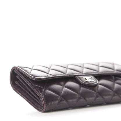 Chanel Lambskin Quilted Large Gusset Flap Wallet Purple 9 of 10