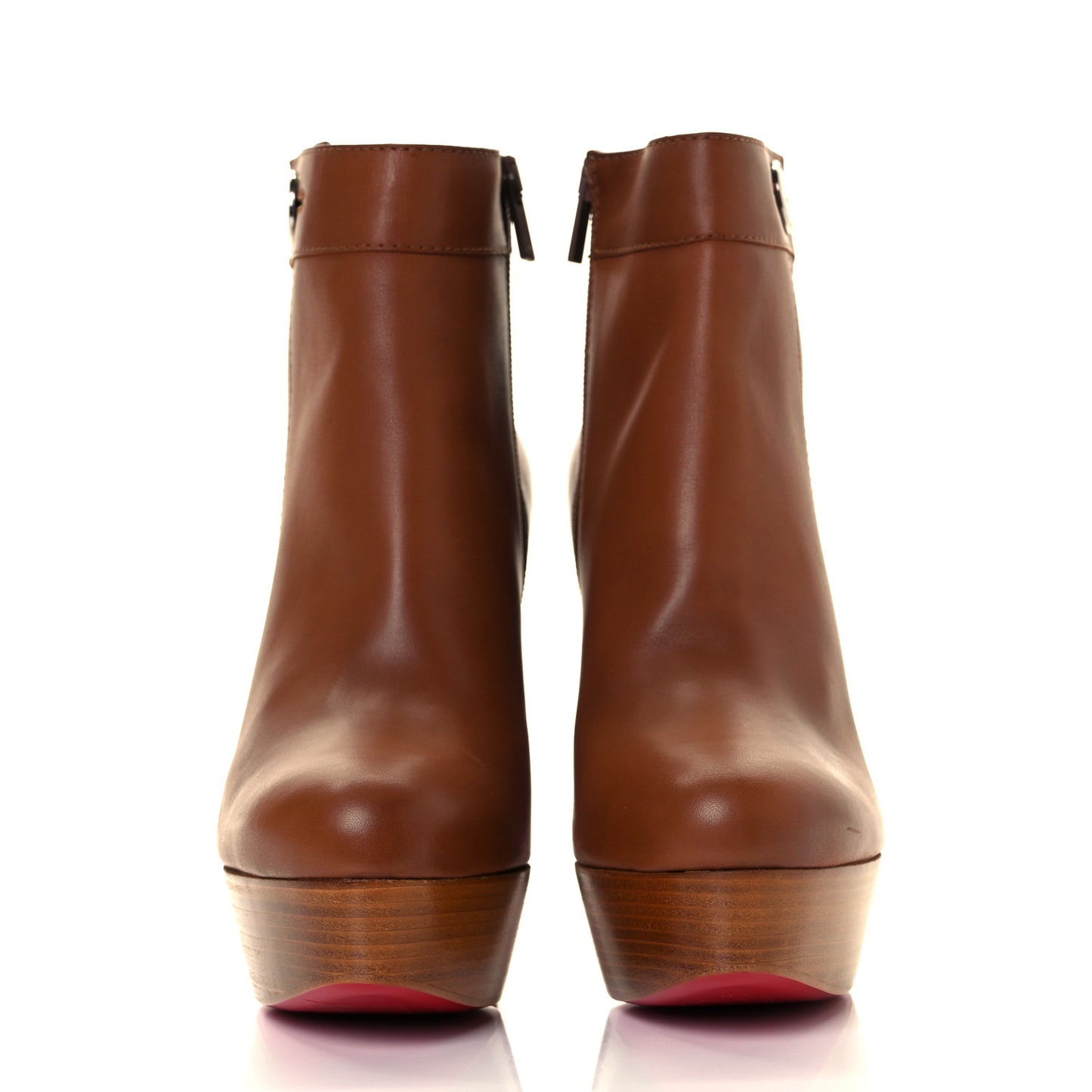 Calfskin Janis Alta 120 Booties 40.5 Cuoio