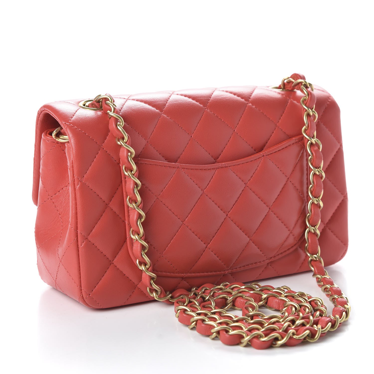 Chanel Lambskin Quilted Mini Rectangular Flap Red 4 of 19