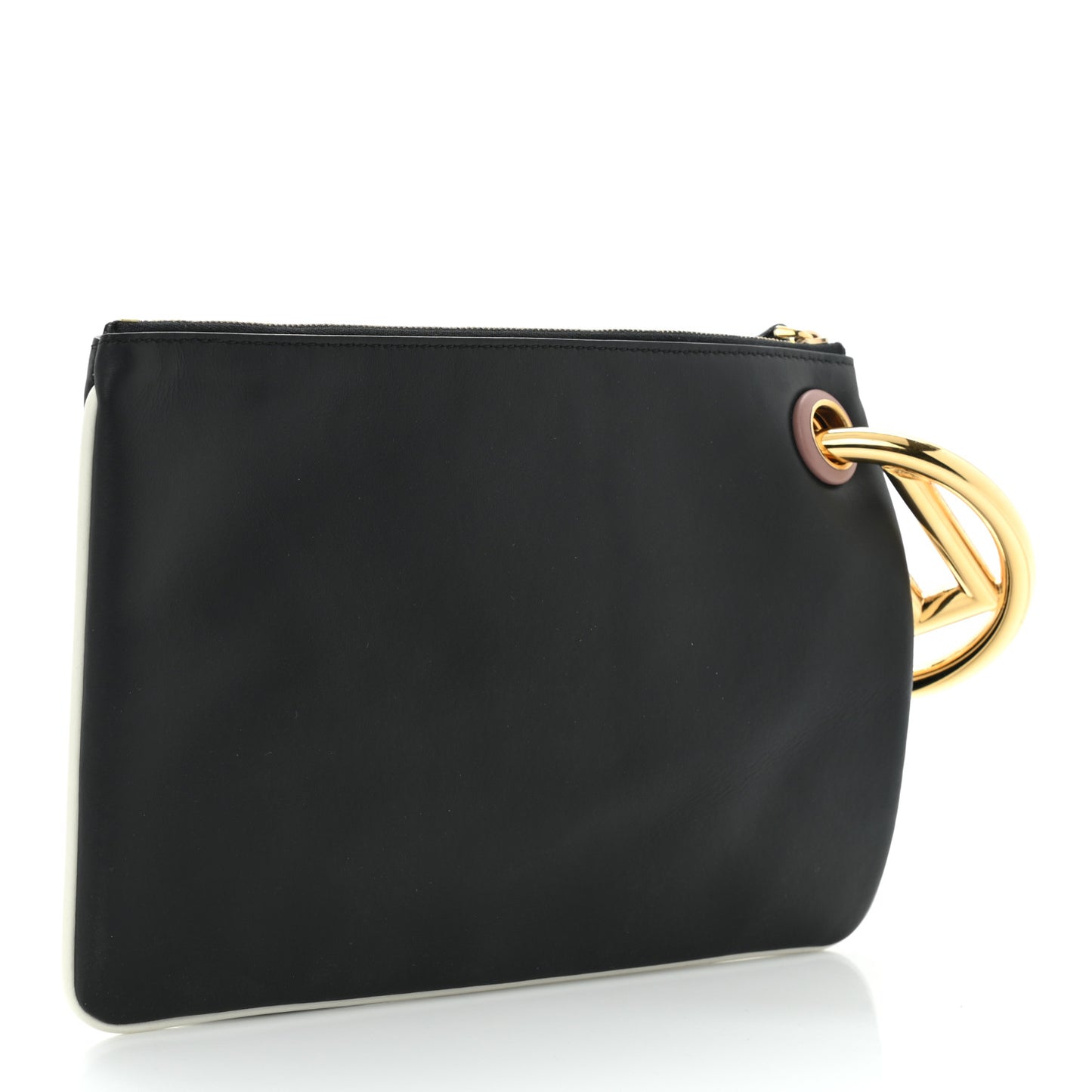 Vitello Century Opaco F is Fendi Bi-Color Triplette Pouch Set Black
