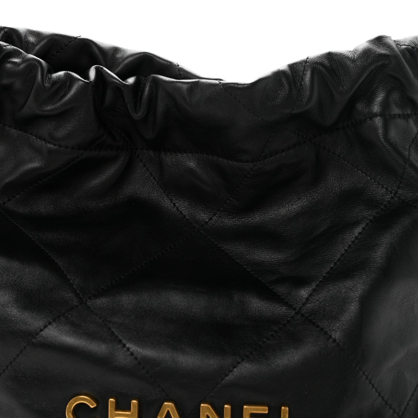 Shiny Calfskin Quilted Small Chanel 22 Black