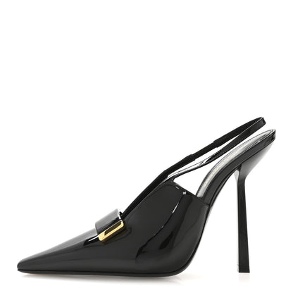 Saint Laurent Vernice Grupy Madame 115mm Slingback Pumps 37 Black 1 of 9