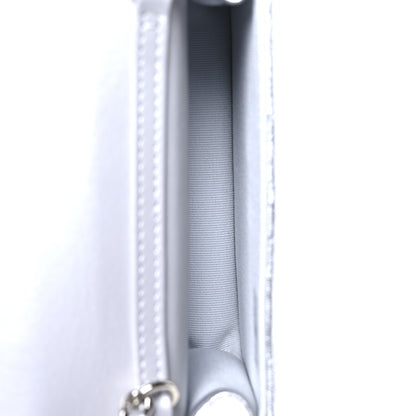 Chanel Metallic Goatskin Quilted Crystal CC Walk Of Fame Clutch With Chain Silver 5 of 11