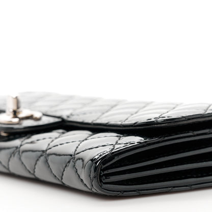 Chanel Patent Calfskin Quilted Flap Clutch With Chain Black 11 of 12