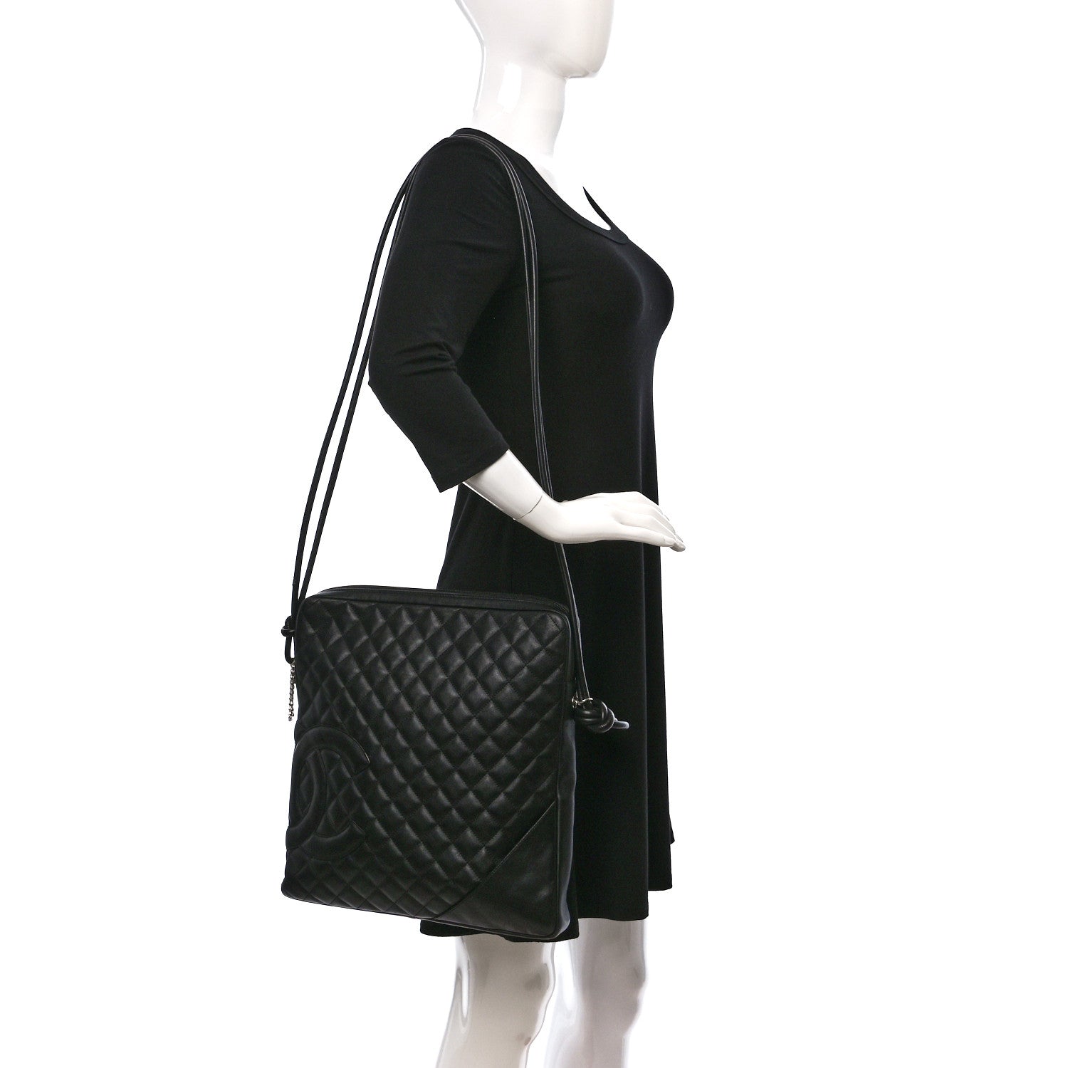 Chanel Calfskin Quilted Large Cambon Messenger Black 2 of 9