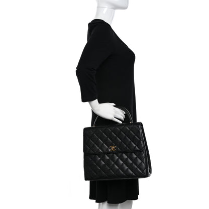Chanel Caviar Quilted Jumbo Kelly Flap Black 2 of 10