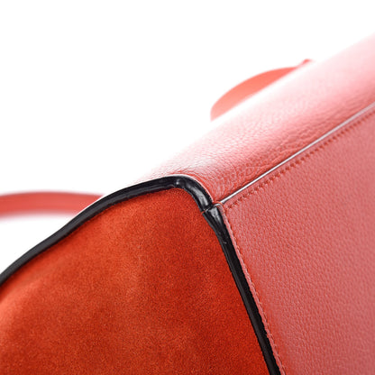 Celine Drummed Calfskin Suede Medium Trapeze Vermillion 11 of 13
