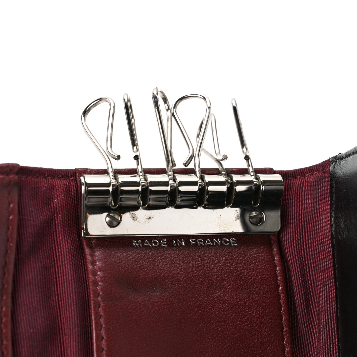 Lambskin Quilted 6 Key Holder Black