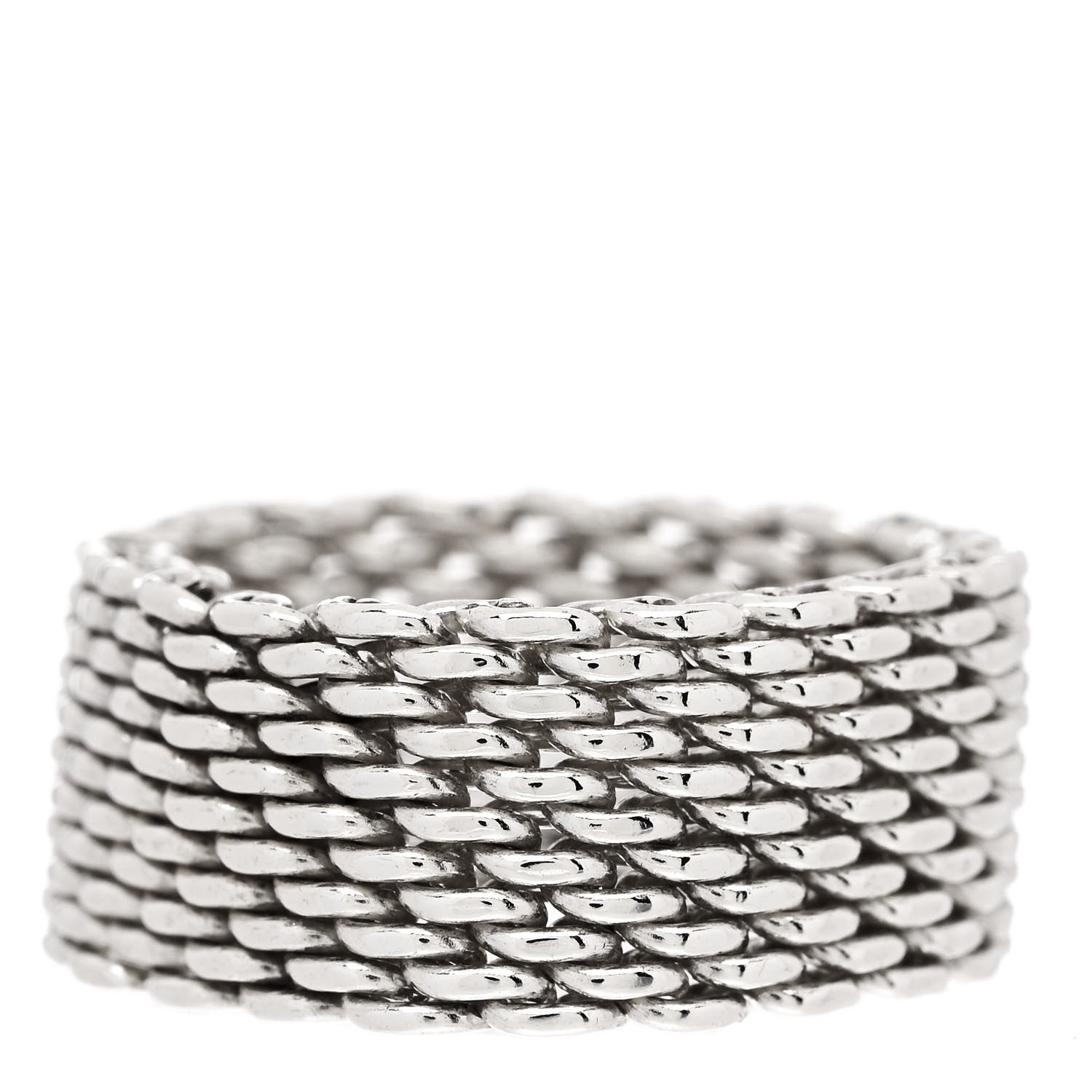 Tiffany Sterling Silver Somerset Mesh Ring 59 8.75 3 of 4