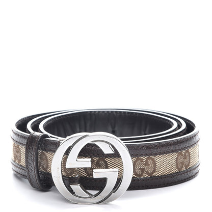 Gucci Monogram Interlocking G Belt 85 34 Dark Brown 1 of 8
