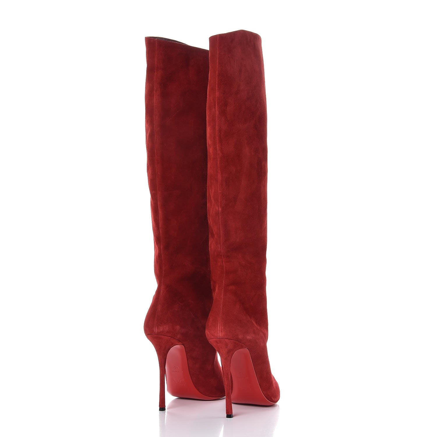 Christian Louboutin Veau Velours Vitish 100 Boots 42 Carmin 4 of 12