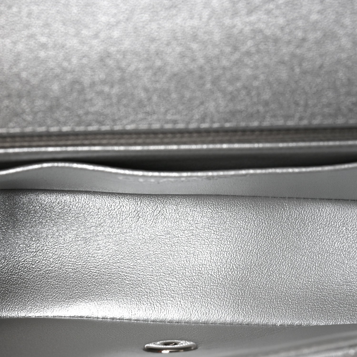 Chanel Metallic Lambskin Quilted Mini Rectangular Flap Silver 5 of 9