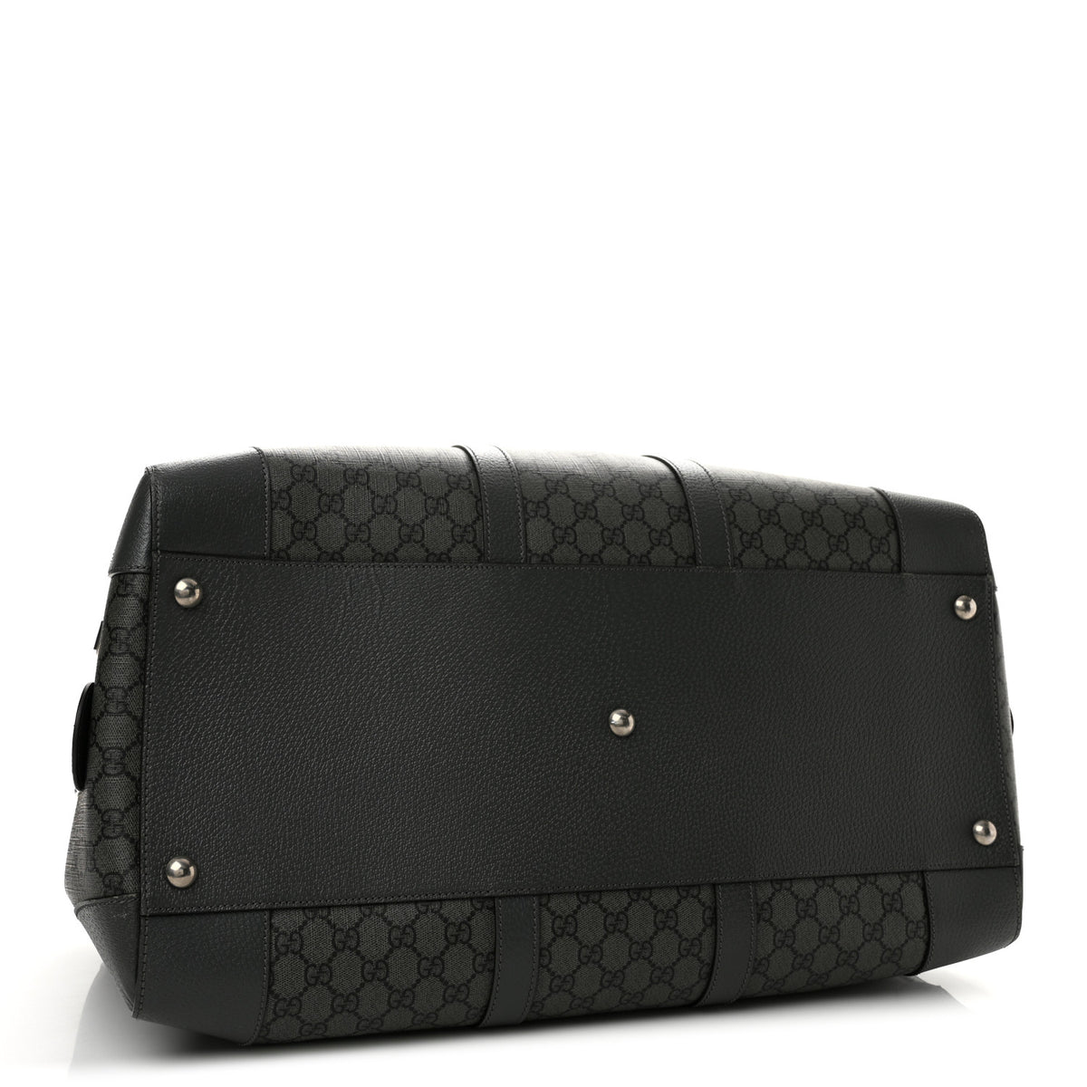 Gucci GG Supreme Monogram Textured Dollar Calfskin Large Savoy Duffle Bag Grey Black Graphite Grey 3 of 9