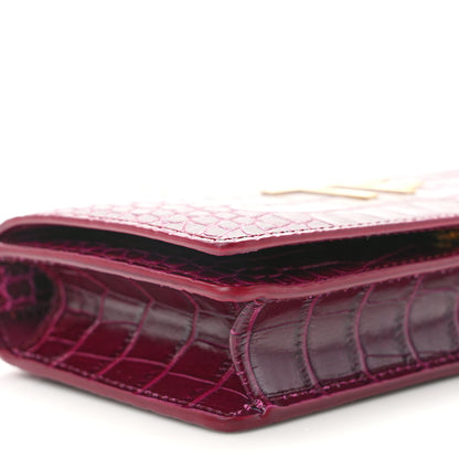 Tom Ford Crocodile Embossed Calfskin TF Mini Bag Cranberry 8 of 14