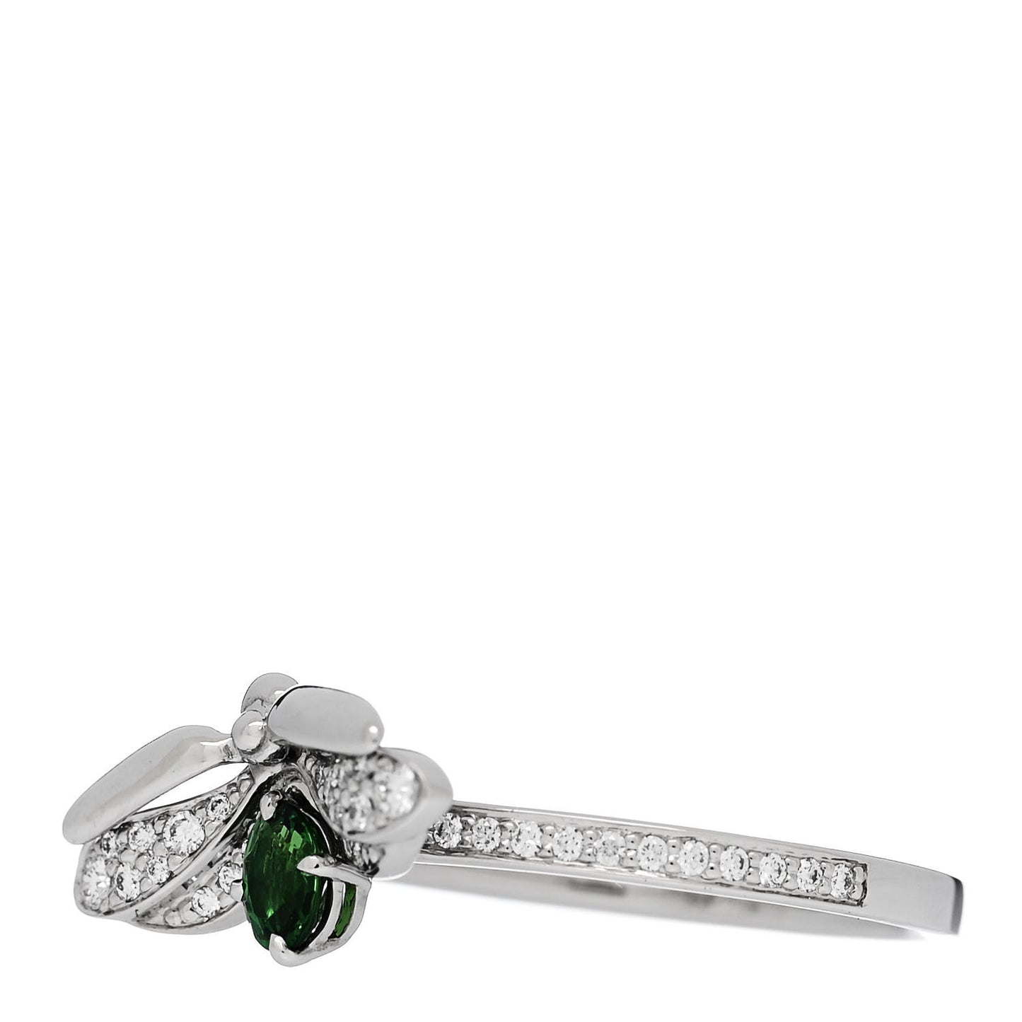 Platinum Diamond Tsavorite Paper Flowers Firefly Ring 52 6