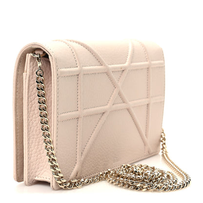 Christian Dior Grained Calfskin Diorama Wallet on Chain Pouch Rose Poudre 2 of 9