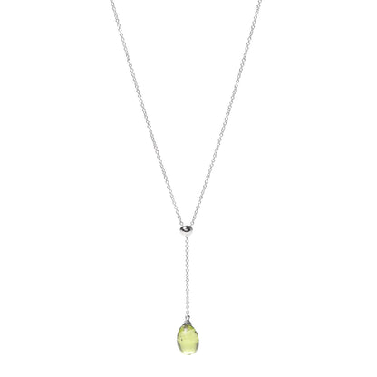 Tiffany 18K White Gold Peridot Rainbow Drops Pendant Necklace 1 of 5