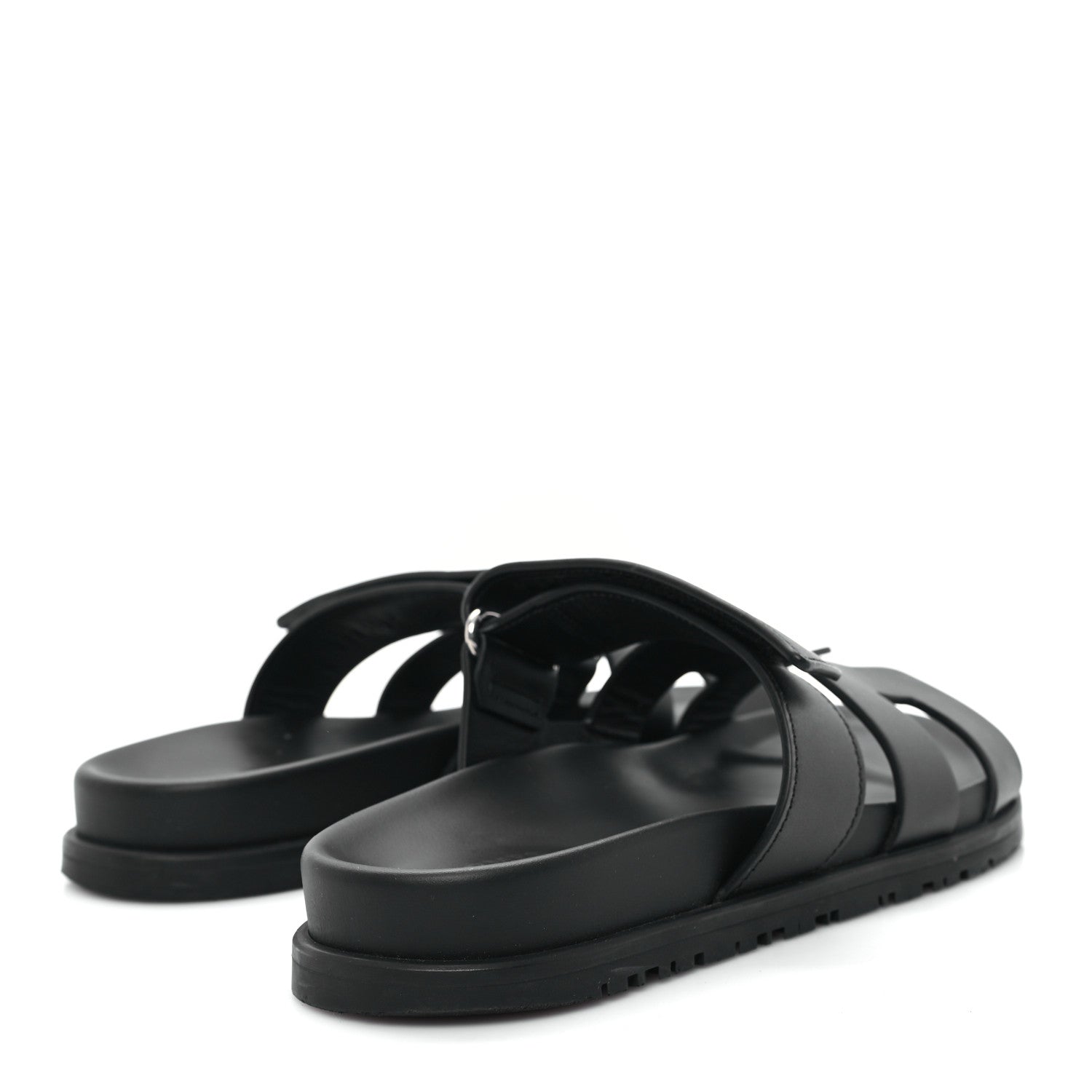 Hermes Calfskin Womens Chypre Sandals 36.5 Black 5 of 10