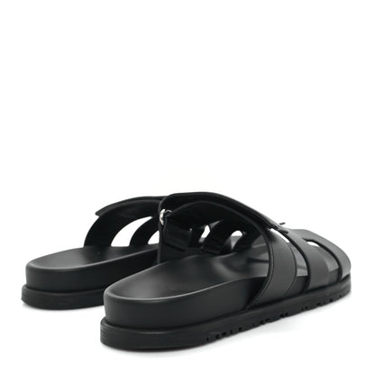Hermes Calfskin Womens Chypre Sandals 36.5 Black 5 of 10