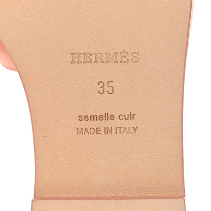 Hermes Box Calfskin Oran Sandals 35 Granit Rose 8 of 8