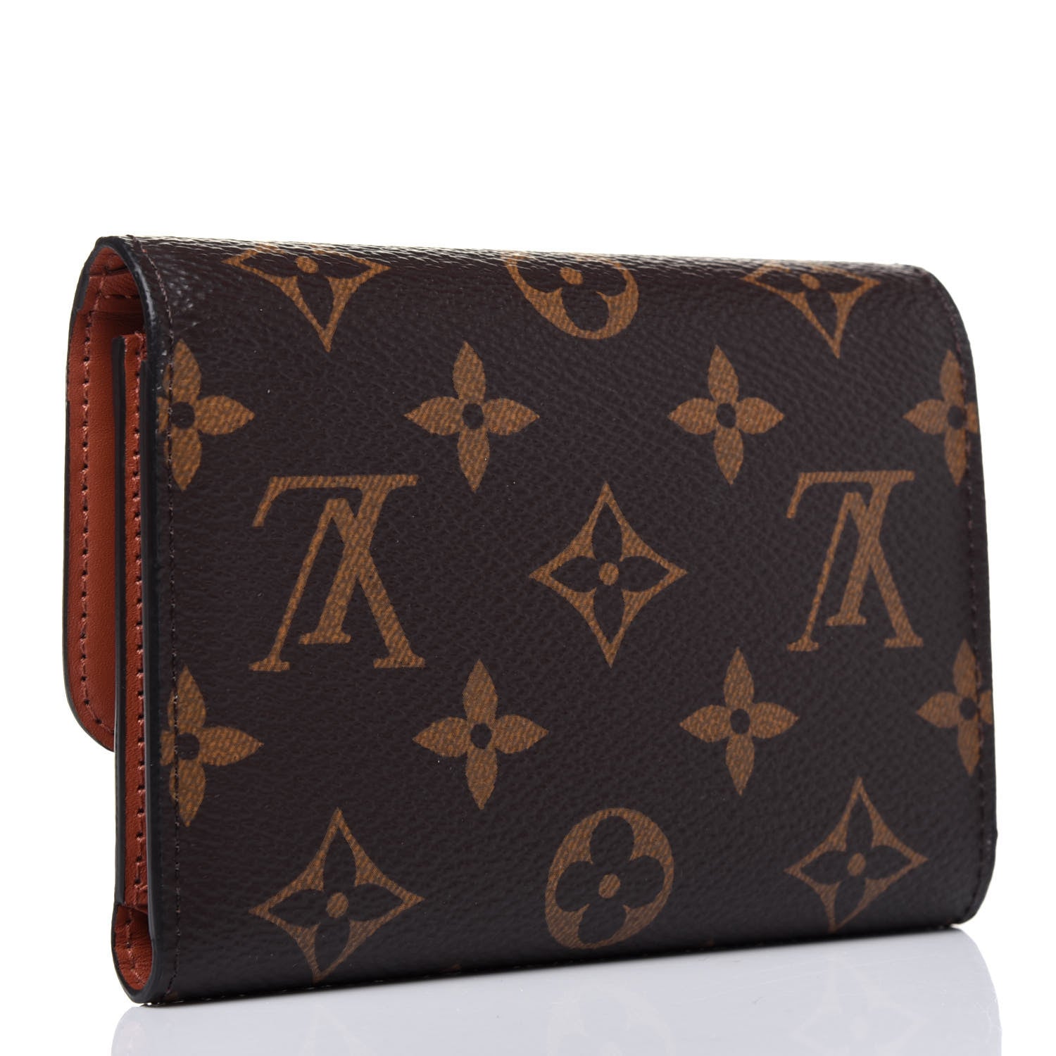 Louis Vuitton Monogram Flower Lock Compact Wallet Caramel 3 of 13