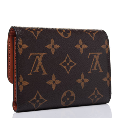 Louis Vuitton Monogram Flower Lock Compact Wallet Caramel 3 of 13